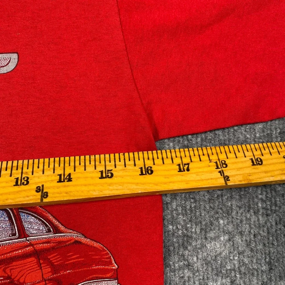 Vintage 1987 Jerzees Cruisin Red Classic Car Graphic T-Shirt Kids Small USA Made
